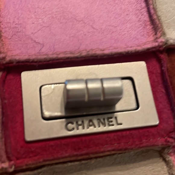 Chanel multicolored Patchwork Quilted Reissue Suede Leather Flap Bag baguette - Picture 7 of 12